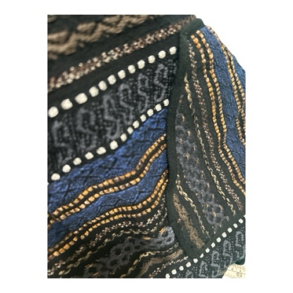 Gryphon Striped Patterned Skirt - Blue and Black - Picture 3 of 5